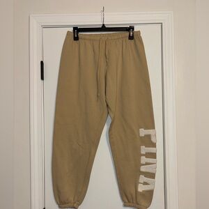 PINK Victoria's Secret Beige Sweatpants with White Logo
